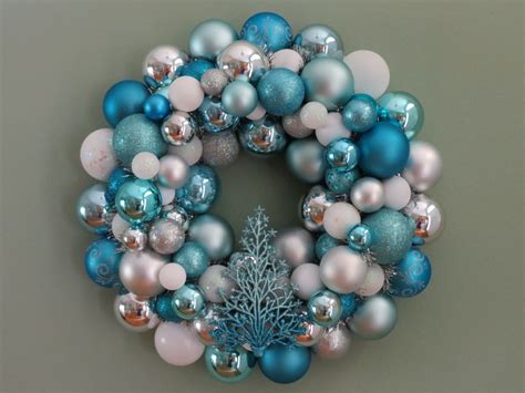 Christmas Wreath Aqua Ornament Wreath White Blue And Silver