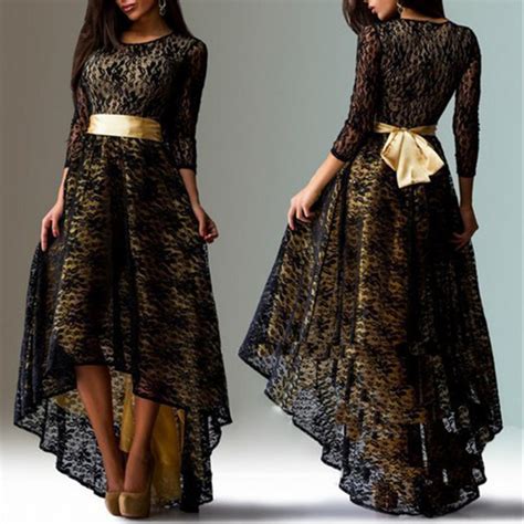 Plus Size Dress Women Lace Long Sleeve Cocktail Party Maxi Dress Prom Ball Gown Ebay