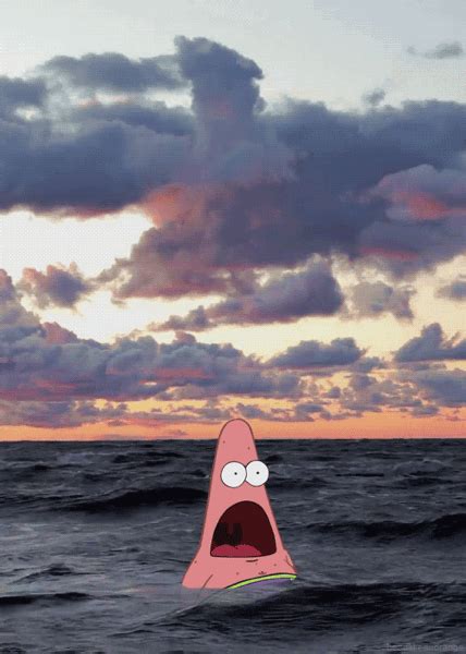 Hmf A Picture Of Patrick Star Screaming In The Middle Of The Ocean R