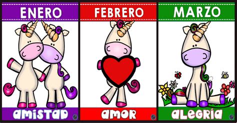 Portadas Meses Del Año Unicornios Imagenes Educativas