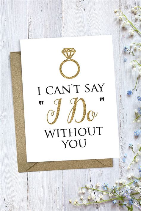 Can T Say I Do Without You Bridesmaid Card Style Crd20 Kraft In 2019