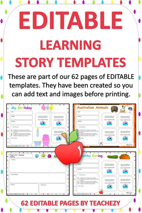 editable learning story templates due  popular demand