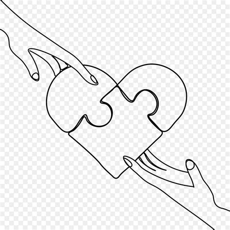 line art drawing heart shaped two person teamwork puzzle heart drawing wing drawing person