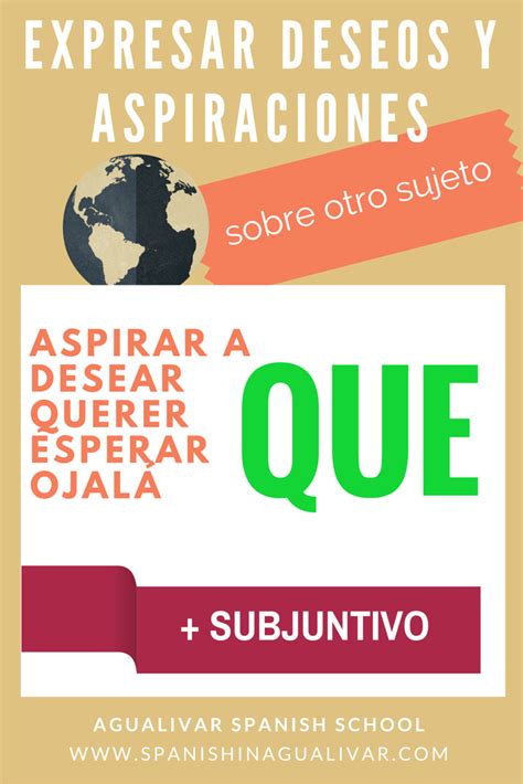 Subjuntivo En Español Expresar Deseos Y Aspiraciones Distinto Sujeto