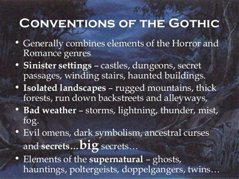 Conventions Of The Gothic Book Writing Inspiration Gothic Writing