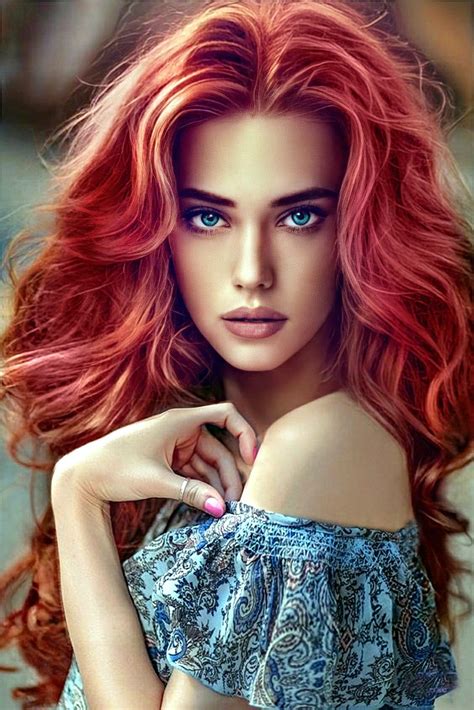 Pin By Robert Anders On Digital Art Red Hair Blue Eyes Red Haired