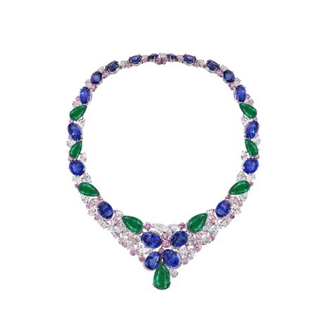 Diamond Sapphire And Emerald Necklace Moussaieff Moussaieff