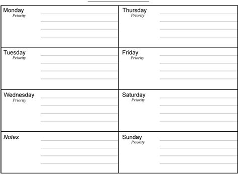 Planner Free Printable Weekly Planners Printable Weekly Planner