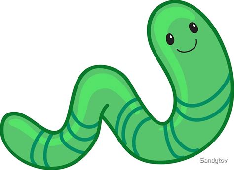 Cute Cartoon Green Worm Stickers By Sandytov Redbubble