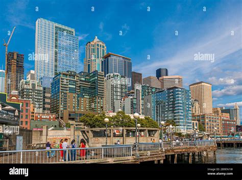 Seattle Skyline From Waterfront Stock Photo Alamy