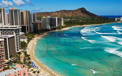 Download Wallpapers Honolulu Hawaii Coast Ocean Beach Resort