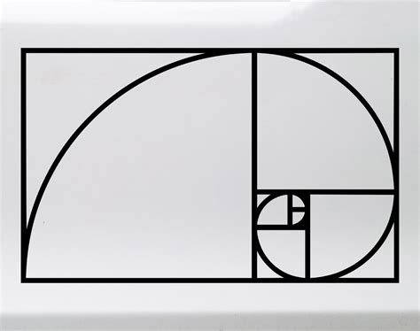 Golden Ratio Vinyl Decal Fibonacci Spiral Sequence Die Cut Sticker