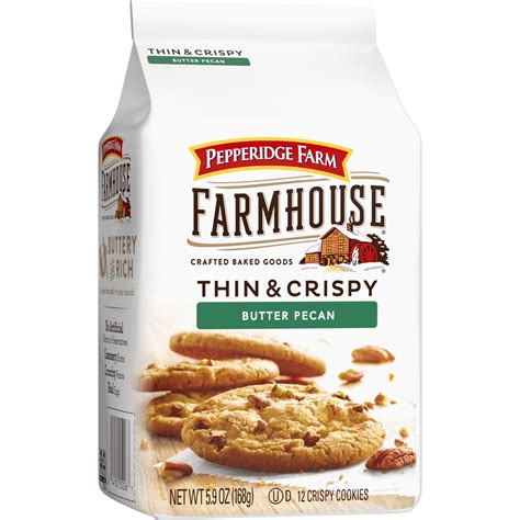 Pepperidge Farm Farmhouse Thin And Crispy Butter Pecan Cookies 59 Oz