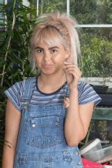 Candy Wallace Enjoys Gardening In Her Denim Overalls She Has Hairy Pits And A Hairy Pussy That