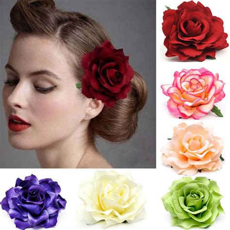 10cm Large Fabric Blooming Rose Flower Woman Hair Decorations And Brooch
