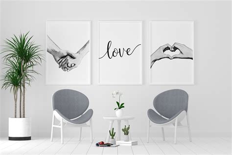 Love Wall Art Love Wall Art Print Set Of 3 Posters Set Of 3 Etsy