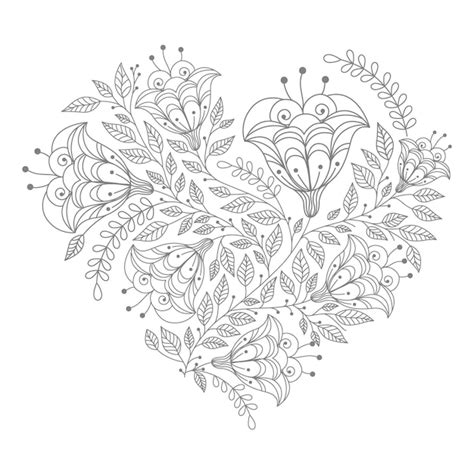 Premium Vector Floral Heart Illustration With Decorative Elements For