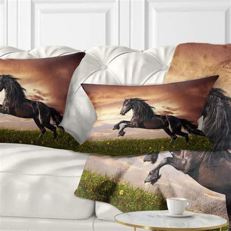 Youll Love The Abstract Friesian Horse Gallop Lumbar Pillow At Wayfair Great Deals On All