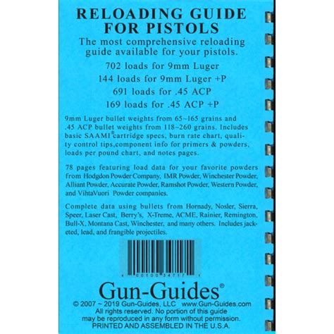 Gun Guides Reloading Guide For Pistols Graf And Sons
