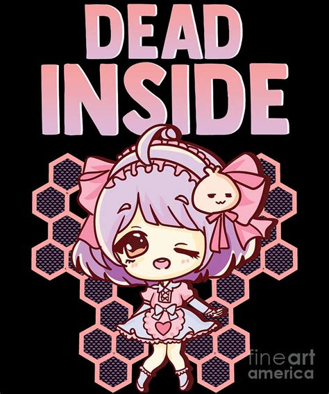 Cute Dead Inside Kawaii Anime Girl Pastel Goth Digital Art By The