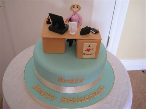 Office Desk Retirement Cake — Retirement Retirement Cakes Cake