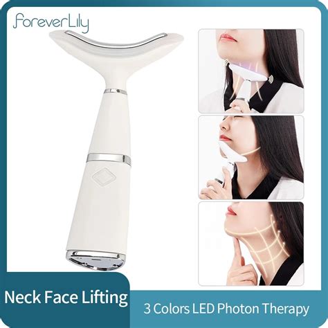 led photon therapy neck and face lifting tool vibration skin tighten face slim reduce double