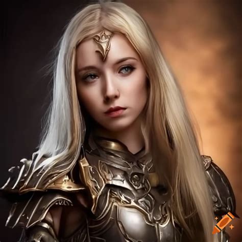 Gorgeous Blonde Woman In Dragon Armor