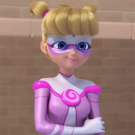 A Cartoon Character With Blonde Hair And Blue Eyes Wearing A Pink