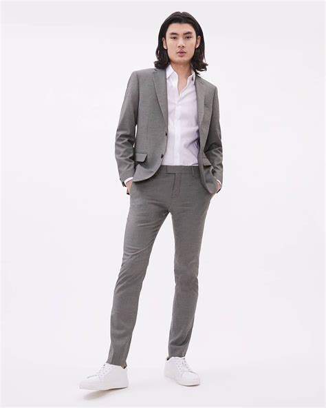 essential slim fit medium grey suit pant rwandco