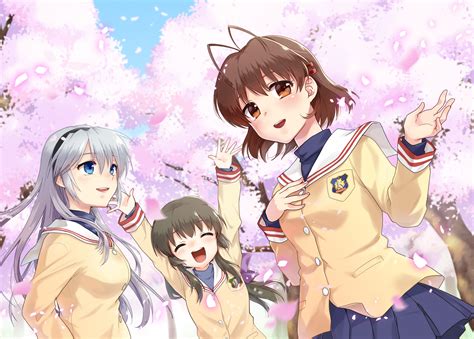 Furukawa Nagisa Ibuki Fuuko And Sakagami Tomoyo Clannad Drawn By