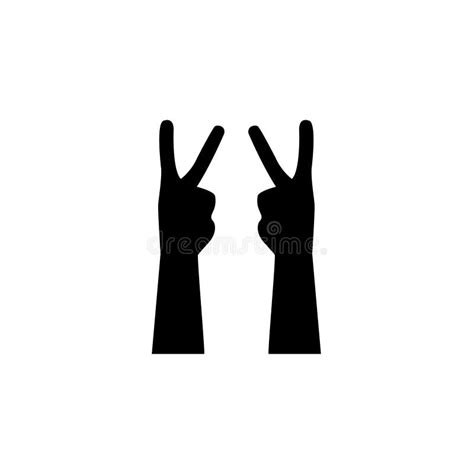 Hand Gesture Icon Set Victory Hand Symbol Peace Sign Vector