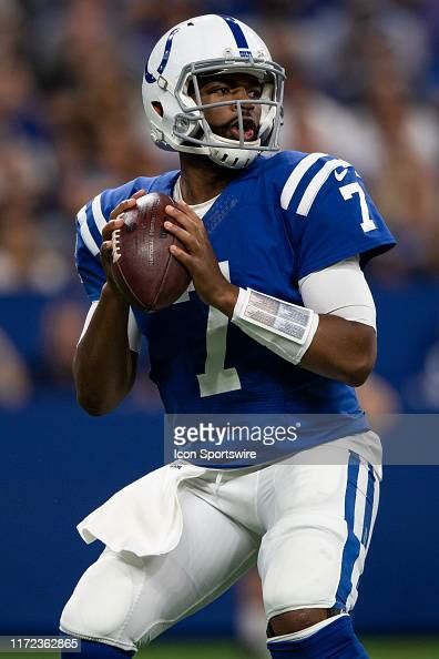 Indianapolis Colts Quarterback Jacoby Brissett Looks Downfield During