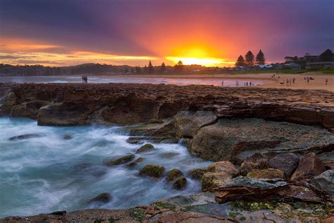 Sunset At North Avoca Beach On The Nsw Central Coast