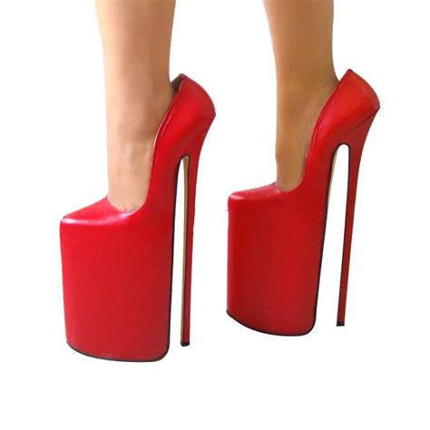 New Design Full Grain Leather Pump Extreme High Heel Cm High Heel Cm Platform Women Shoes