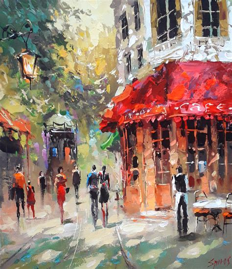 At The Paris Cafe September By Dmitry Spiros 2020 Painting Acrylic