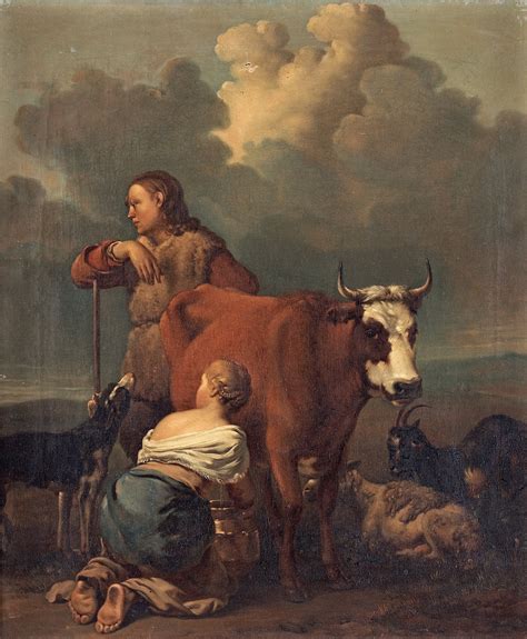 Woman Milking A Red Cow Bukowskis
