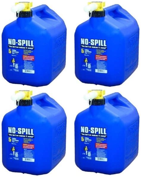 4 No Spill 1456 5 Gallon Carb Compliant Blue Kerosene Fuel Can