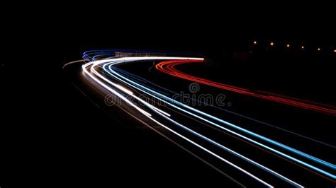 Night Road Lights Lights Of Moving Cars At Night Stock Image Image