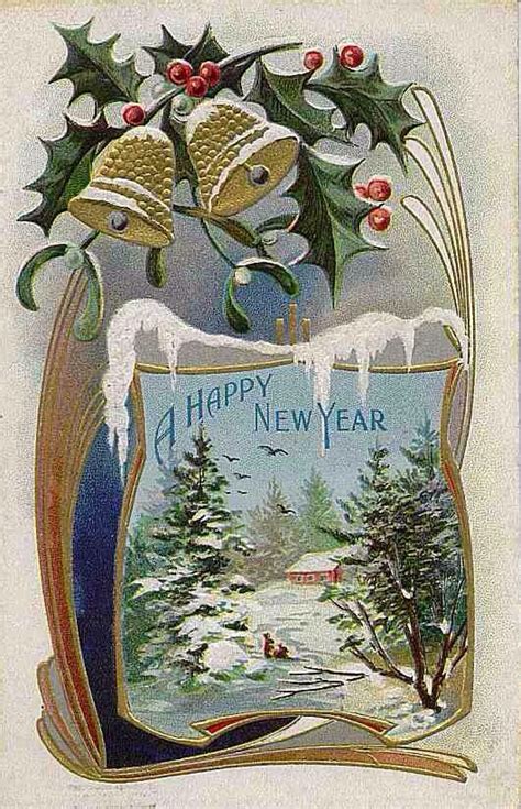 Vintage Happy New Year Новогодние открытки Винтажные поздравительные