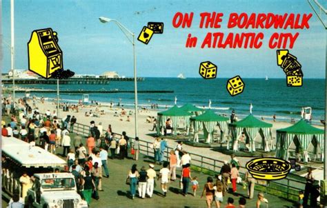 Atlantic City Nj On The Boardwalk Postcard Unused 1960s Ebay