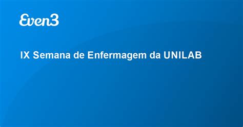 Acesse Sua Conta IX Semana De Enfermagem Da UNILAB