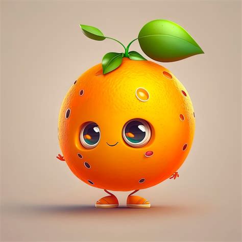 Premium Photo Adorable Orange Fruit Animated Character