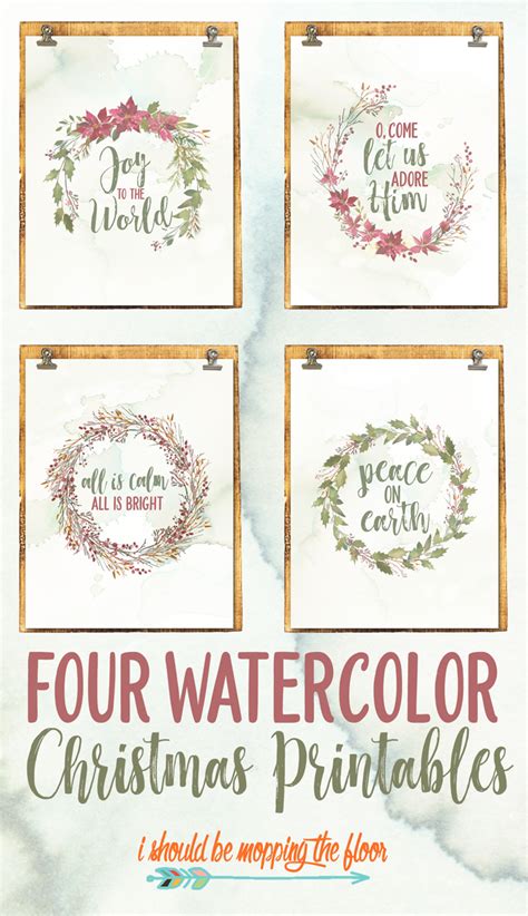 Watercolor Christmas Printables I Should Be Mopping The Floor