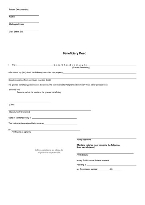 Fillable Beneficiary Deed Form Printable Pdf Download