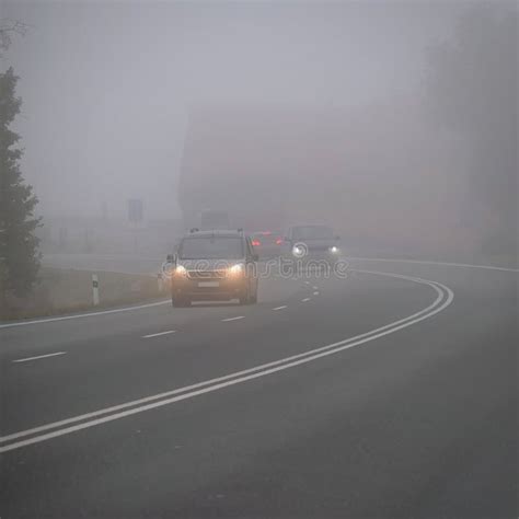 Bad Weather Driving Foggy Hazy Country Road Motorway Road Traffic