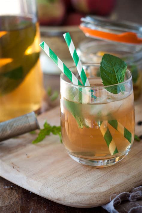 Ice Tea maison pèche-menthe