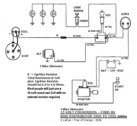 Ford Jubilee Tractor Wiring Diagram From 6 To 12 Volt Conversion