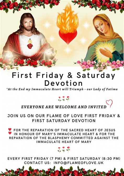 First Saturday Devotion Flame Of Love Of The Immaculate Heart Of Mary Uk