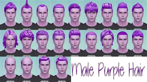 Stars Sugary Pixels Male Purple Hairstyle ~ Sims 4 Hairs