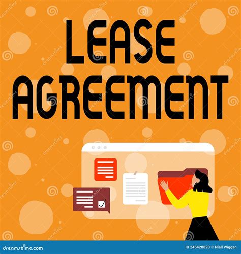 Writing Displaying Text Lease Agreement Business Approach Contract On